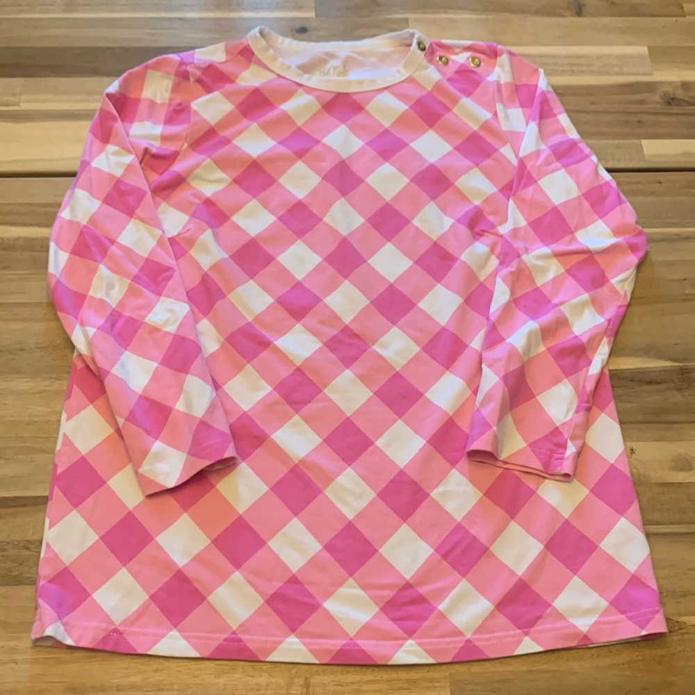 Bob Mackie Women’s Cotton/Modal Fabric 3/4 Length Sleeve Shirt - Size S